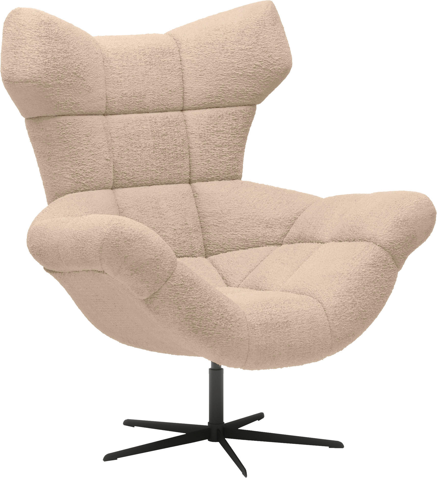 OHRENSESSEL in Chenille Taupe  - Taupe/Schwarz, Design, Textil/Metall (103/119/84cm) - Esposa