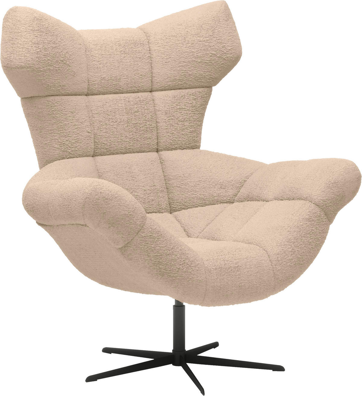 OHRENSESSEL in Chenille Taupe  - Taupe/Schwarz, Design, Textil/Metall (103/119/84cm) - Esposa