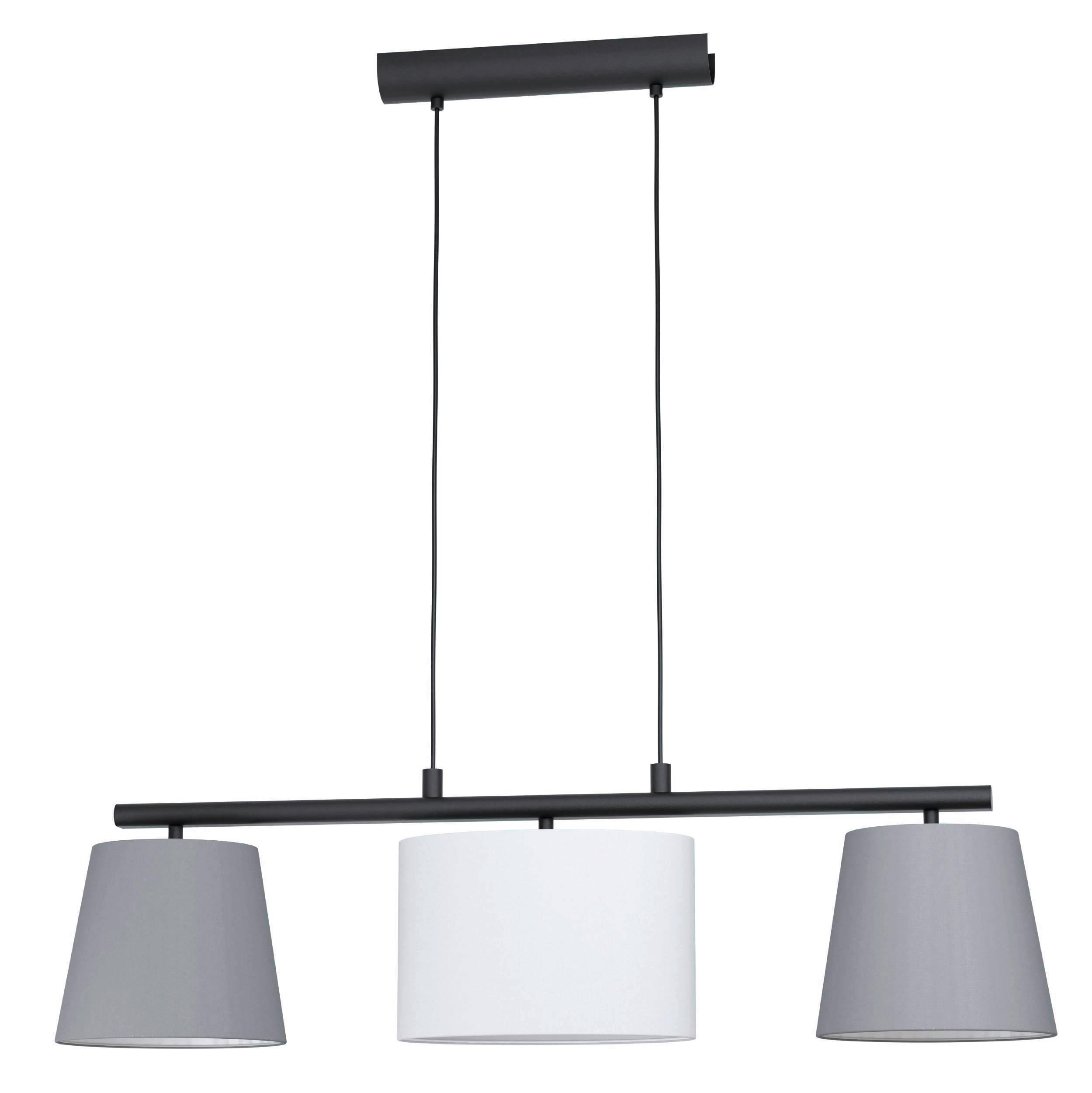 HÄNGLAMPA Almeida 86/25,5/110 cm  - vit/grå, Design, metall/textil (86/25,5/110cm) - Eglo