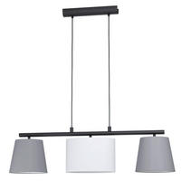 HÄNGLAMPA Almeida 86/25,5/110 cm  - vit/grå, Design, metall/textil (86/25,5/110cm) - Eglo