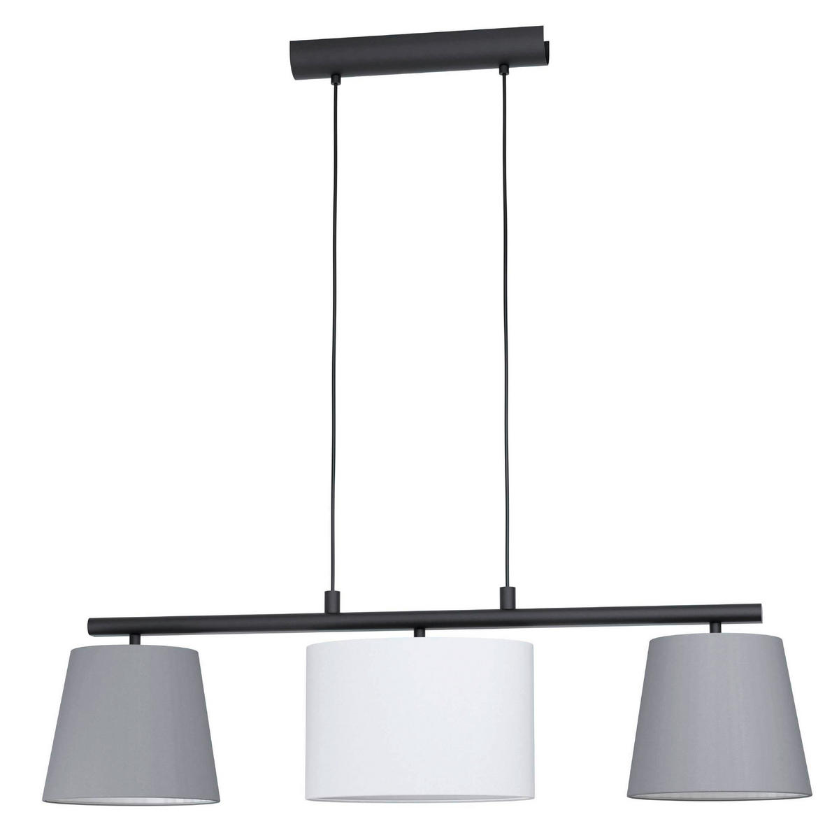 HÄNGLAMPA Almeida 86/25,5/110 cm  - vit/grå, Design, metall/textil (86/25,5/110cm) - Eglo
