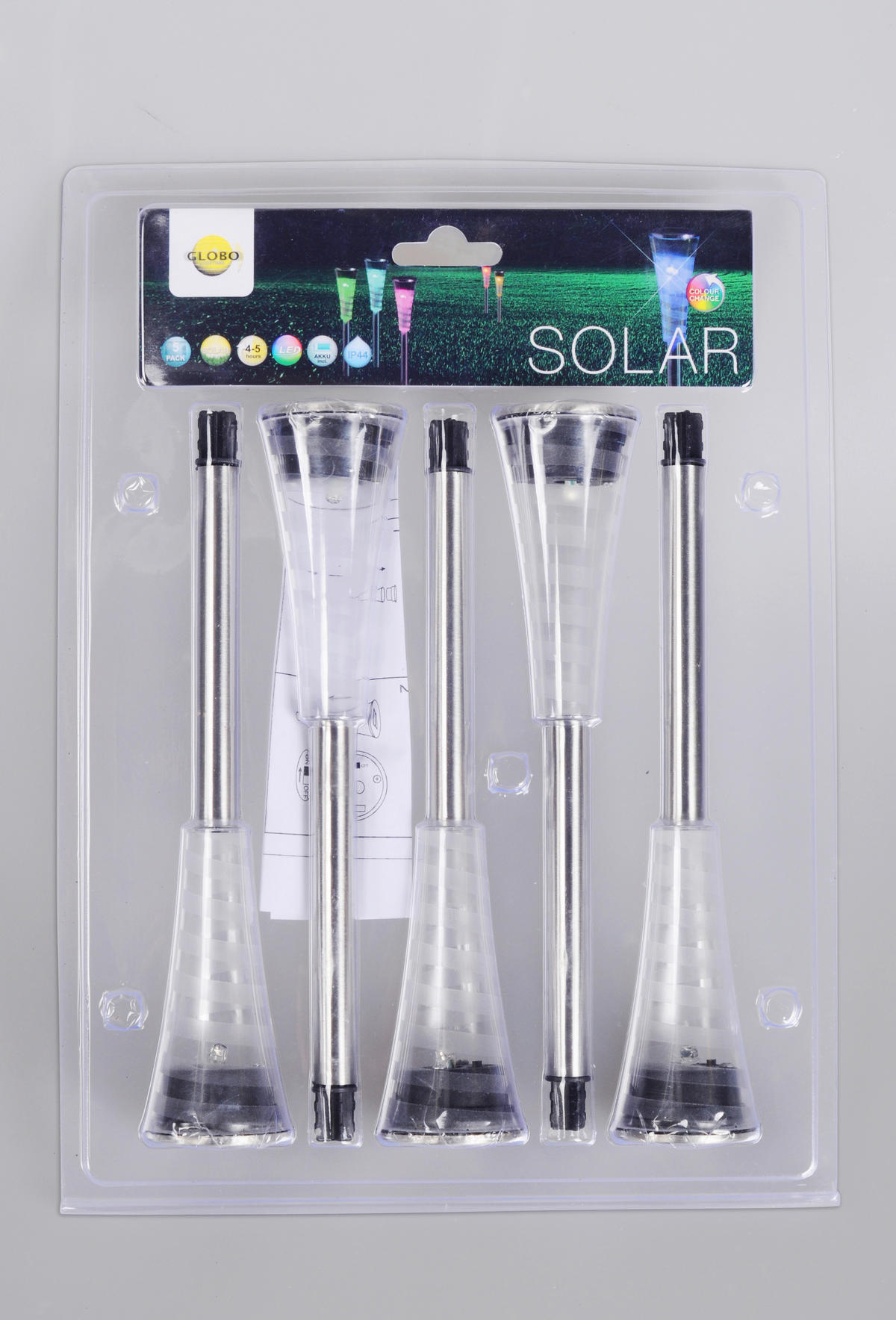 SVJETILJKA SOLARNA SOLAR  - srebrne boje/prozirno, Basics, metal/plastika (4/27cm)