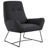 SESSEL in Echtleder Dunkelgrau, Fango  - Fango/Dunkelgrau, Design, Leder/Metall (82/102/81cm) - Pure Home Lifestyle