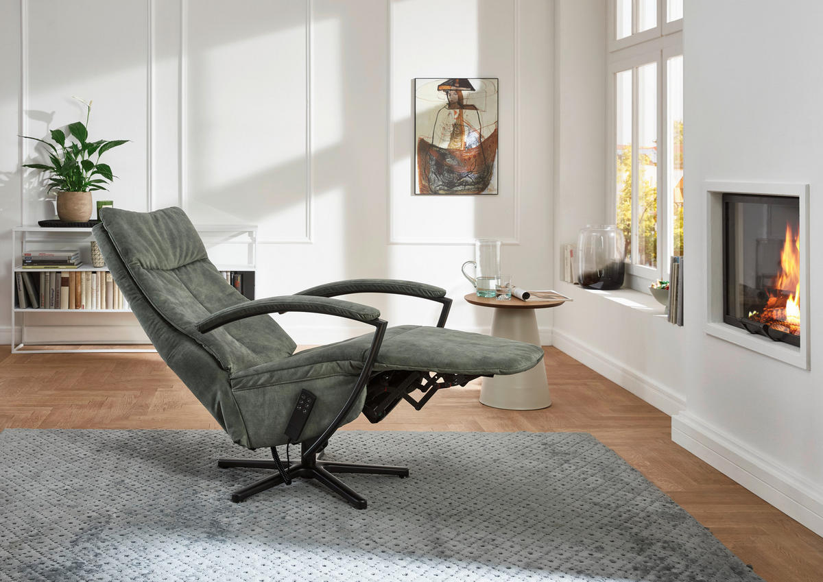 RELAXSESSEL in Textil Dunkelgrün  - Dunkelgrün/Schwarz, Design, Textil/Metall (66/112/83cm) - Beldomo Speed