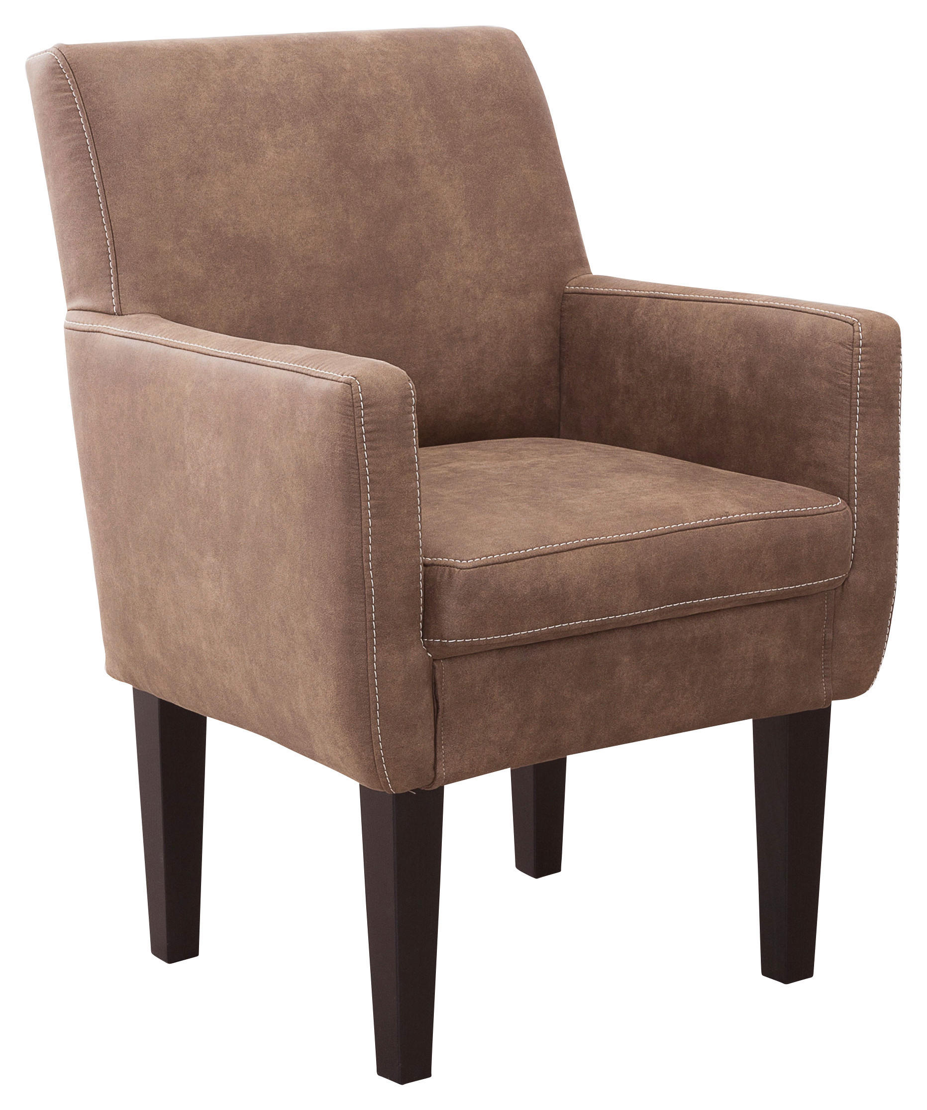 SESSEL in Mikrofaser Braun  - Beige/Schwarz, KONVENTIONELL, Holz/Textil (66/97/71cm) - Sit & More