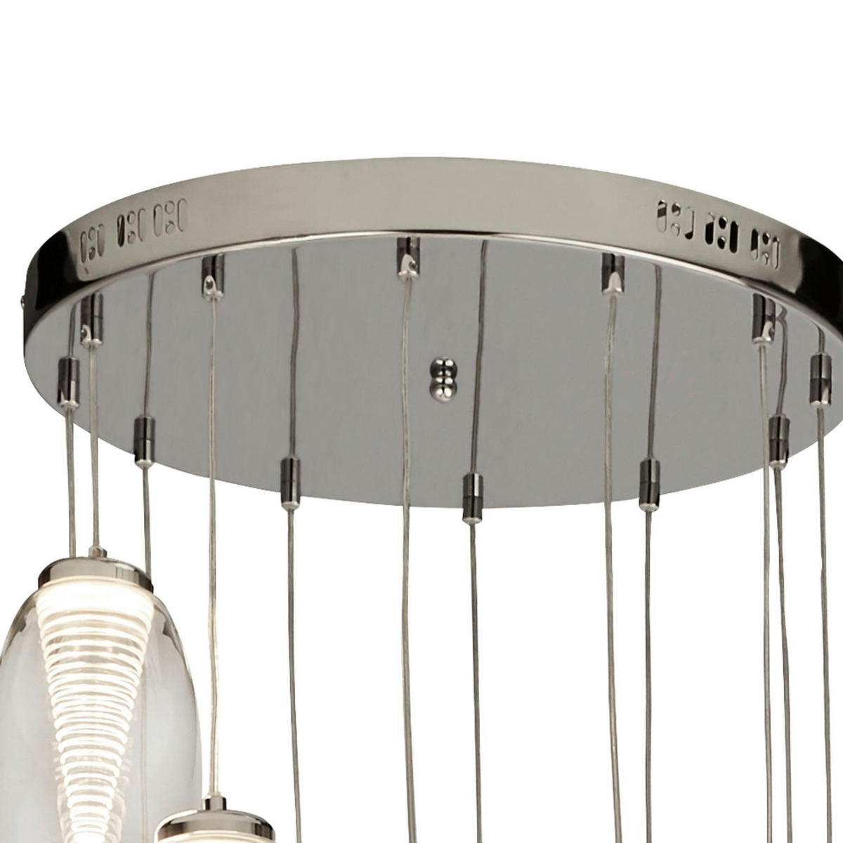 VISEČA LED-SVETILKA   60 W/4481 lm/3000 K/220-240 V/ - barve kroma/prozorno, Design, kovina/steklo (52/200/52cm)