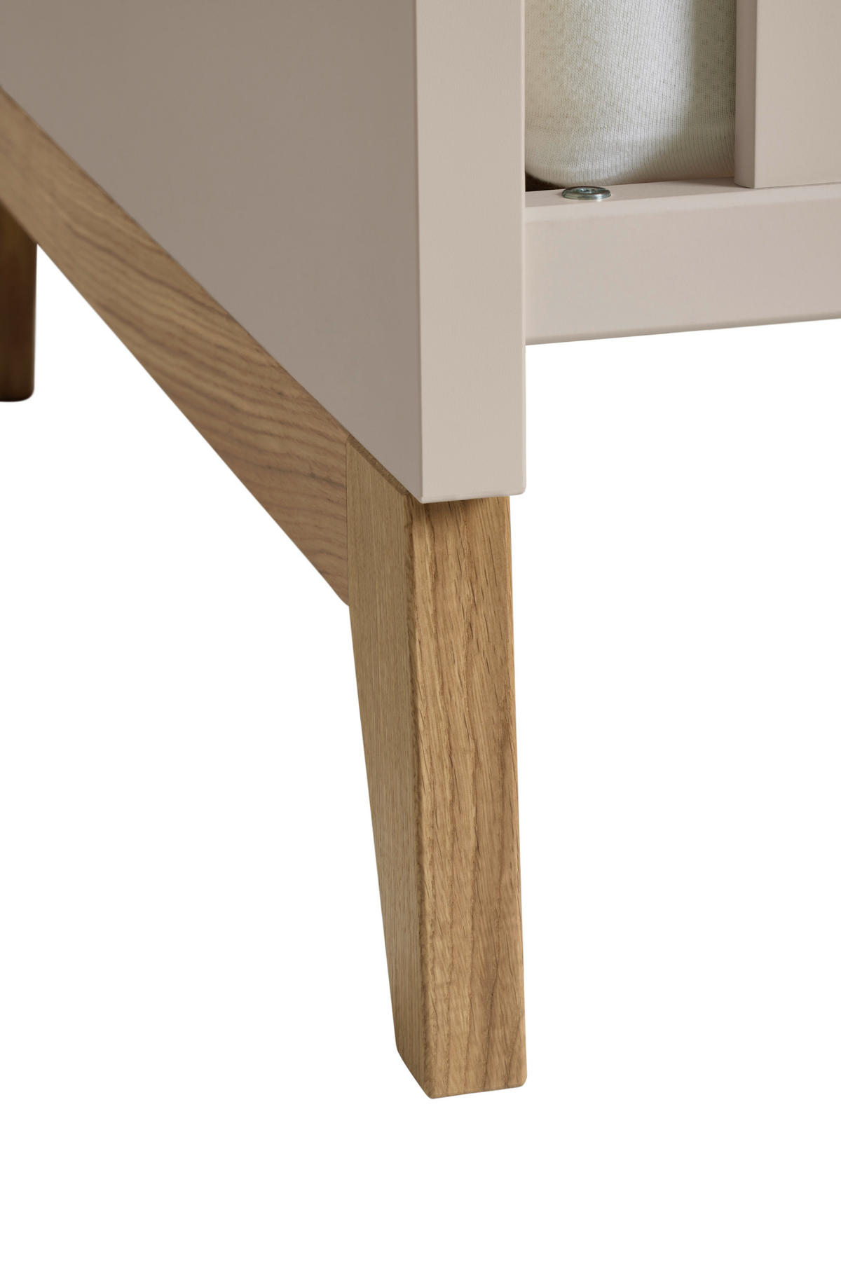 RÁCSOS KISÁGY Stiene  - bézs/tölgyfa, Basics, faalapú anyag (144,60/85,40/76,20cm) - Paidi