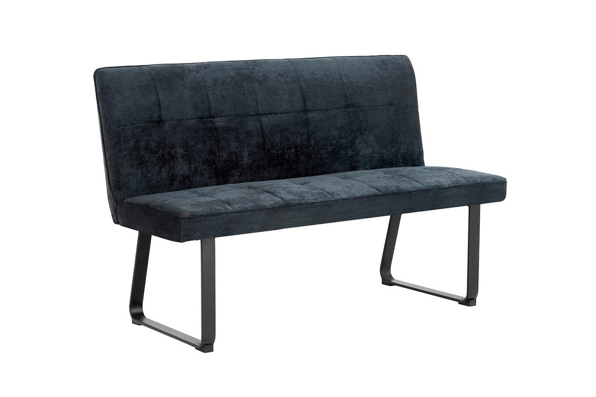 SITZBANK in Metall, Textil Dunkelgrau  - Dunkelgrau/Schwarz, MODERN, Textil/Metall (140/92/58cm) - MID.YOU