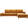 ECKSOFA in Flachgewebe Gelb  - Eichefarben/Gelb, Design, Holz/Textil (307/190cm) - Joka