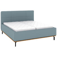 POLSTERBETT 180/200 cm,  in Blau, Matratze, Lattenrost, Bettkasten, H3 + H3 = fest  - Blau/Graphitfarben, Design, Holz/Textil (180/200cm) - Musterring