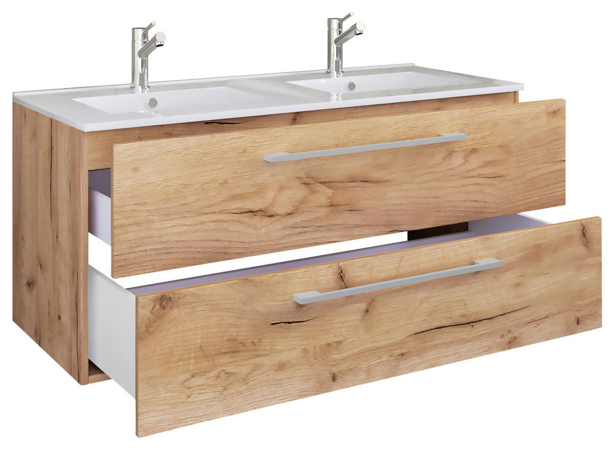 BADEZIMMER  in 145 cm  - Honigeiche/Weiß, MODERN, Keramik/Holzwerkstoff (145cm) - MID.YOU