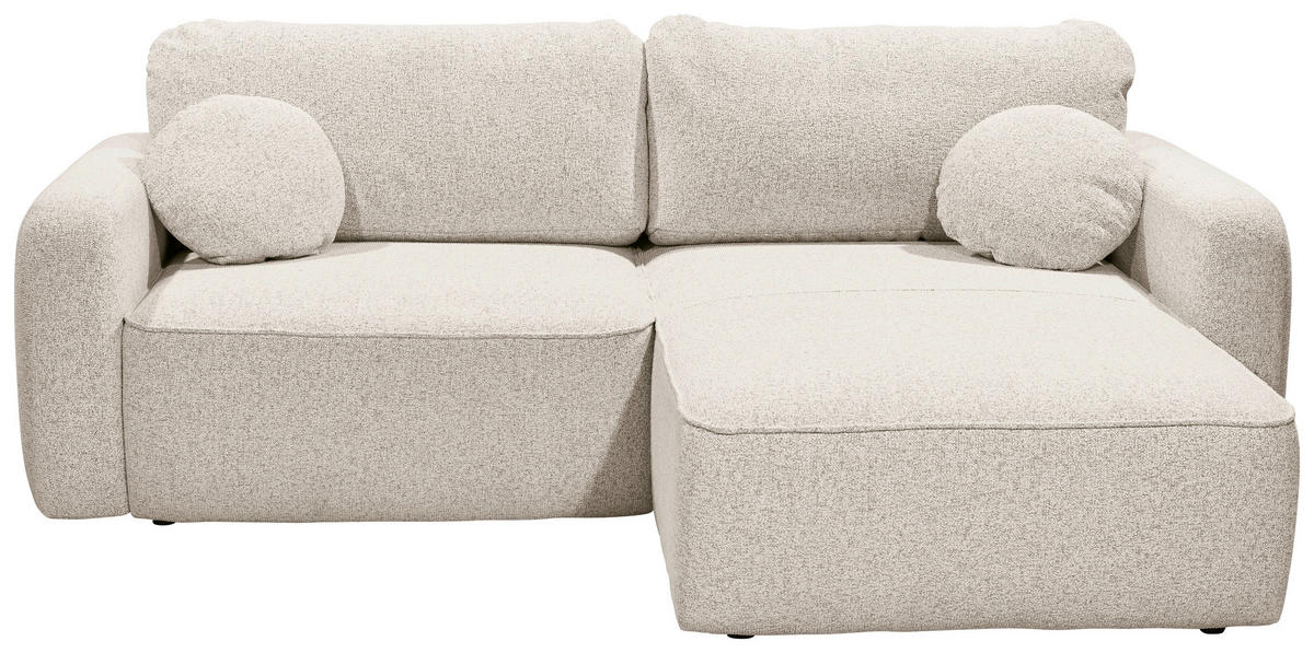 ECKSOFA in Webstoff Beige  - Beige/Schwarz, Konventionell, Kunststoff/Textil (247/190cm) - MID.YOU