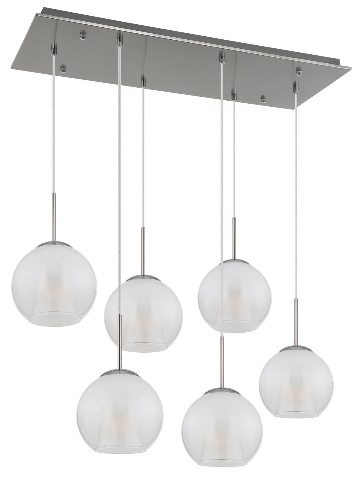 HÄNGELEUCHTE 90/38/120 cm    - Klar/Chromfarben, Basics, Glas/Kunststoff (90/38/120cm) - Globo