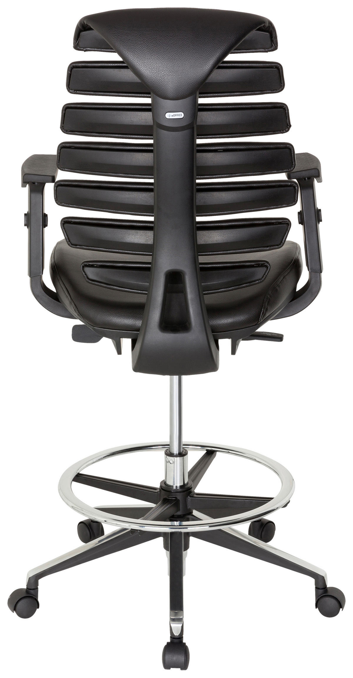 DREHSTUHL Schwarz  - Alufarben/Schwarz, MODERN, Leder/Kunststoff (62/131/65cm) - MID.YOU