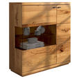 SIDEBOARD Eichefarben  99/109/38 cm  - Eichefarben/Schwarz, Natur, Glas/Holz (99/109/38cm) - Linea Natura