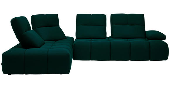 ECKSOFA in Struktur Petrol 233/313 cm - Petrol/Schwarz, Design, Kunststoff/Textil (233/313cm) - Emilio Belluti