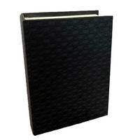 BÜCHERBOX    30/24/8 cm  - Schwarz, Design, Leder/Holzwerkstoff (30/24/8cm) - Ambia Home