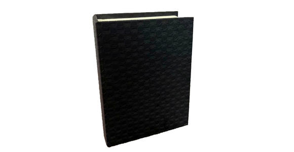 BÜCHERBOX    30/24/8 cm  - Schwarz, Design, Leder/Holzwerkstoff (30/24/8cm) - Ambia Home