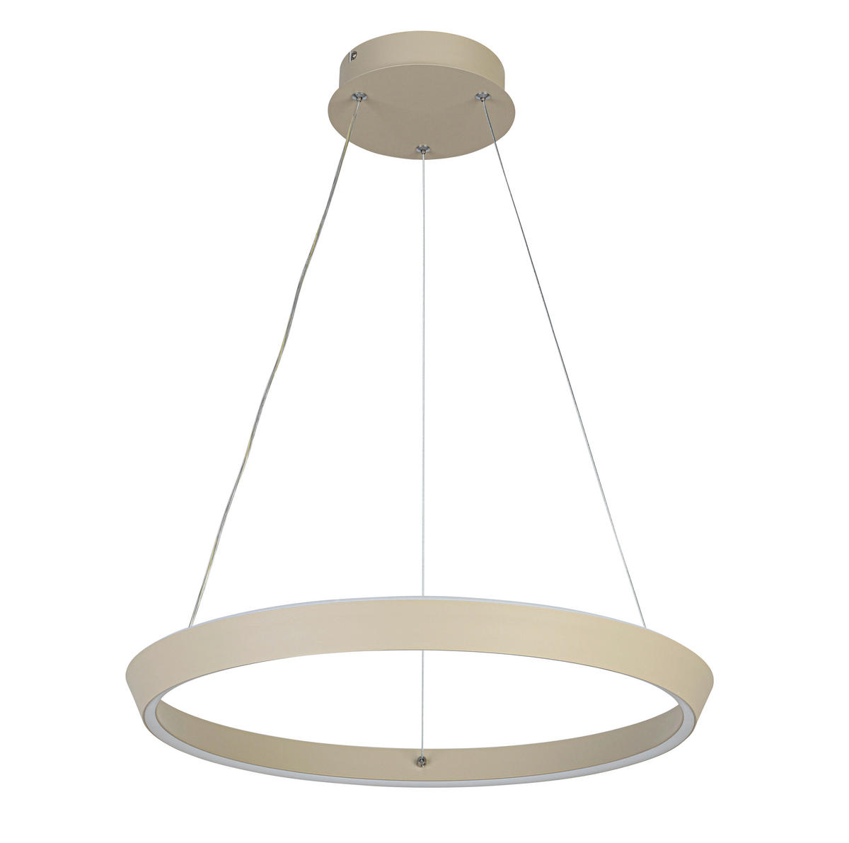 LED LUSTER  50/130 cm      - bela/boja peska, Trendi, metal/plastika (50/130cm) - Novel