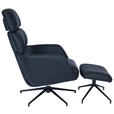 RELAXSESSELSET in Leder Schwarz  - Schwarz, Design, Leder/Metall (73/110/87cm) - Dieter Knoll