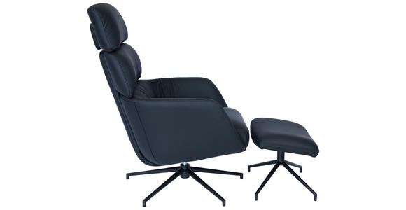 RELAXSESSELSET in Leder Schwarz  - Schwarz, Design, Leder/Metall (73/110/87cm) - Dieter Knoll