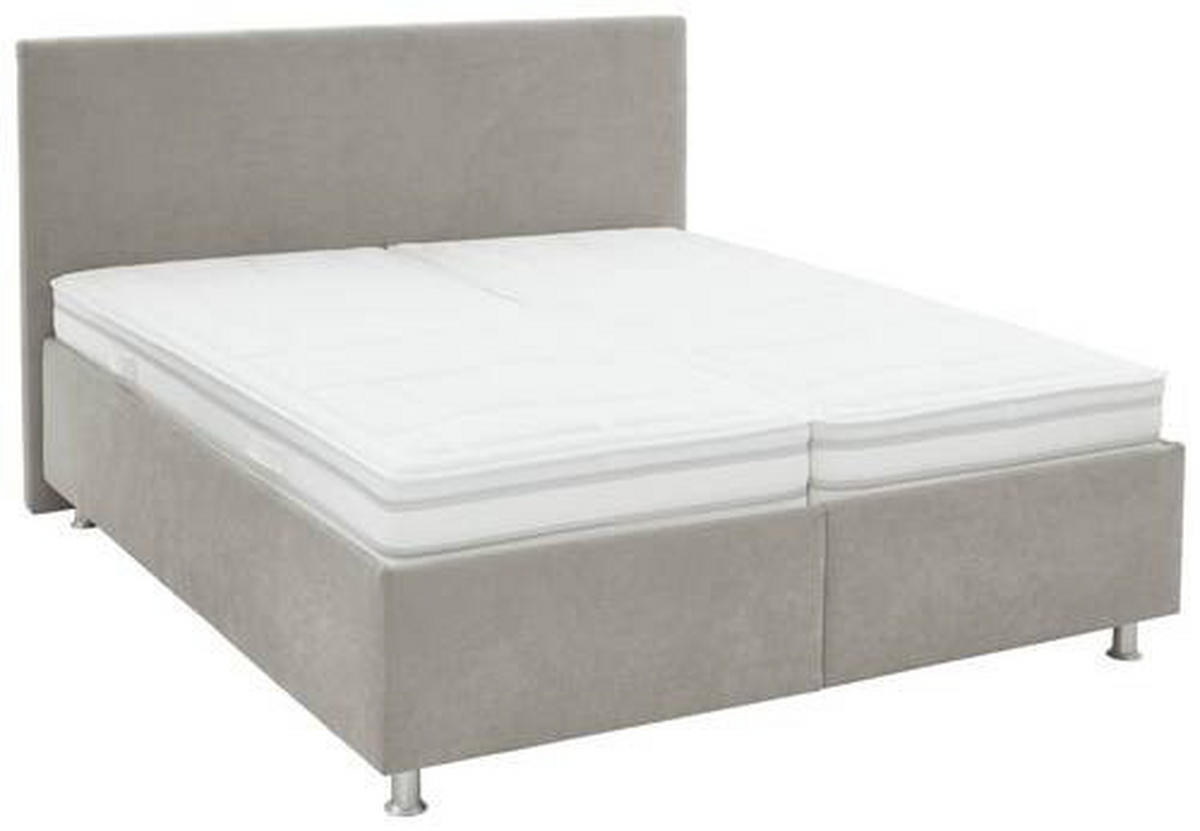 POLSTERBETT Matratze, gepolstertes Kopfteil, Lattenrost, Bettkasten 160/200 cm  in Beige  - Beige/Alufarben, Design, Holz/Holzwerkstoff (160/200cm) - Beldomo - Sleep