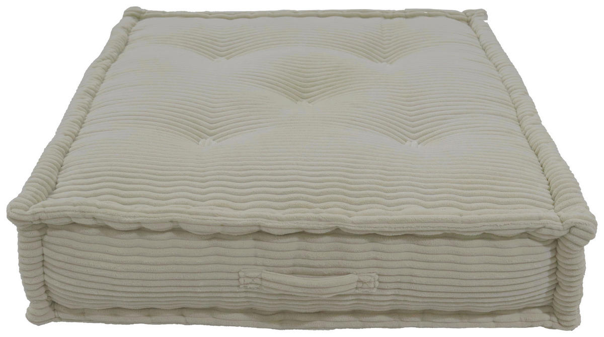 SOFAELEMENT in gerippt Elfenbein  - Elfenbein, Design, Textil (80/20/80cm) - P & B