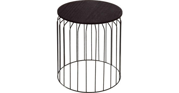 BEISTELLTISCH rund Schwarz  - Schwarz, Design, Holzwerkstoff/Metall (40/45cm) - Ambia Home