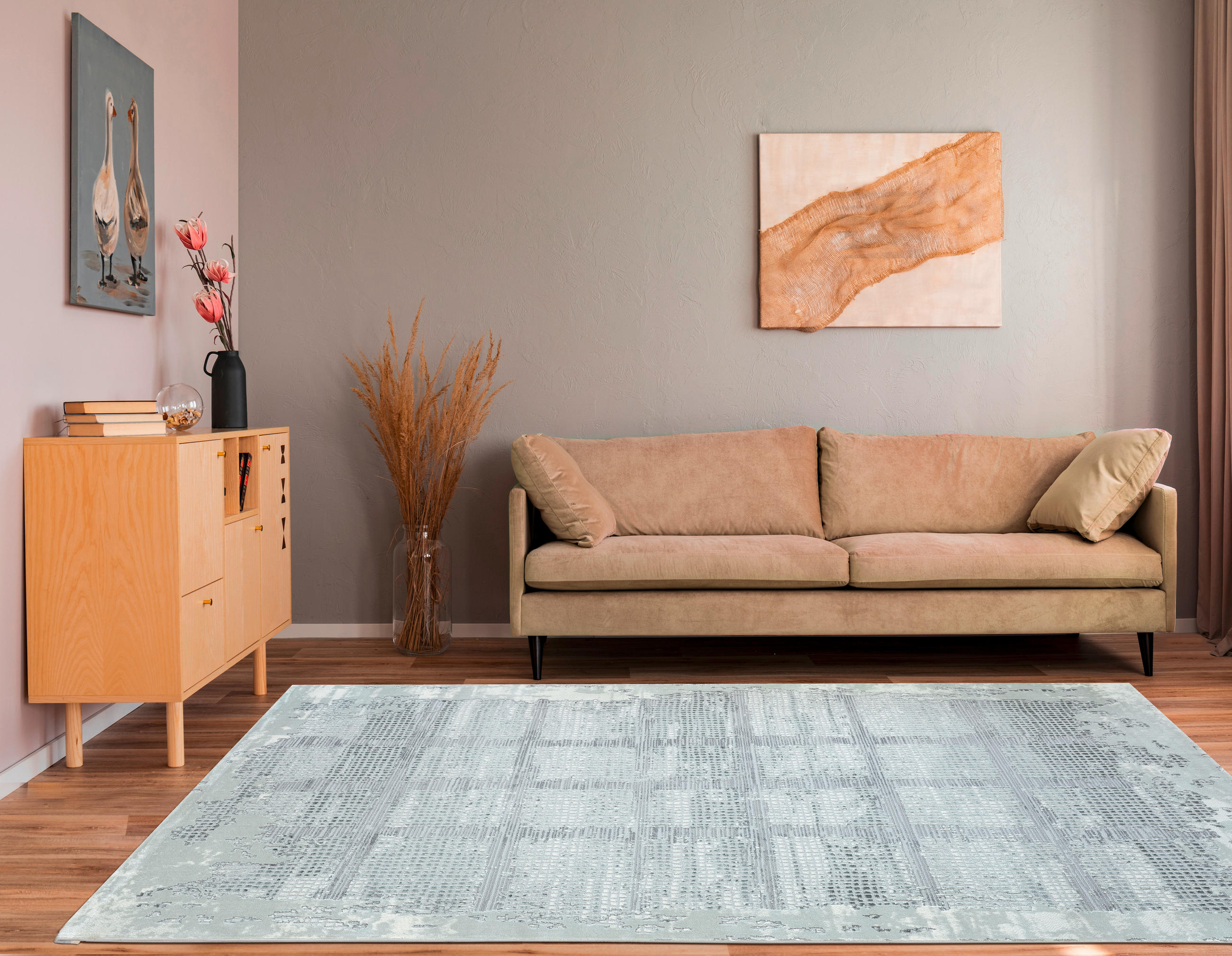 VINTAGE-TEPPICH 160/230 cm Pera Grau  - Grau, LIFESTYLE, Textil (160/230cm) - Novel
