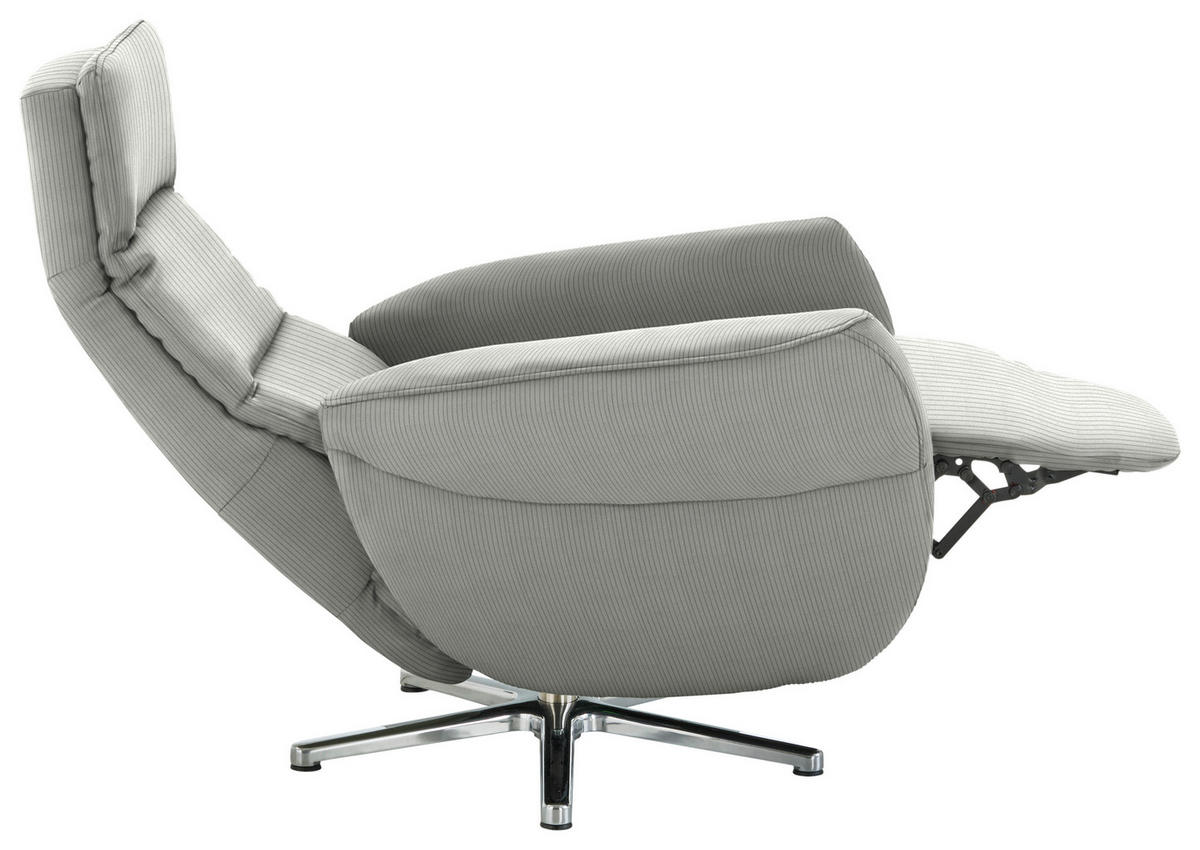 RELAXSESSEL in Textil Silberfarben  - Chromfarben/Silberfarben, Design, Textil/Metall (78/113/83cm) - Beldomo Speed