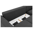 ECKSOFA Dunkelgrau Velours  - Chromfarben/Dunkelgrau, KONVENTIONELL, Kunststoff/Textil (293/195cm) - Carryhome