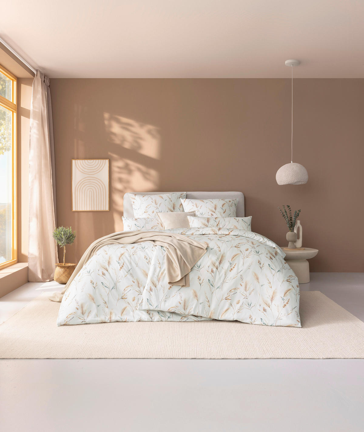 BETTWÄSCHE 5-teilig Atelier Makosatin 200/220 cm  - Naturfarben, Design, Textil (200/220cm) - Estella