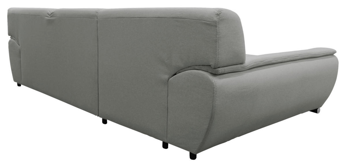 ECKSOFA Hellgrau Flachgewebe  - Silberfarben/Hellgrau, Design, Kunststoff/Textil (167/281cm) - MID.YOU