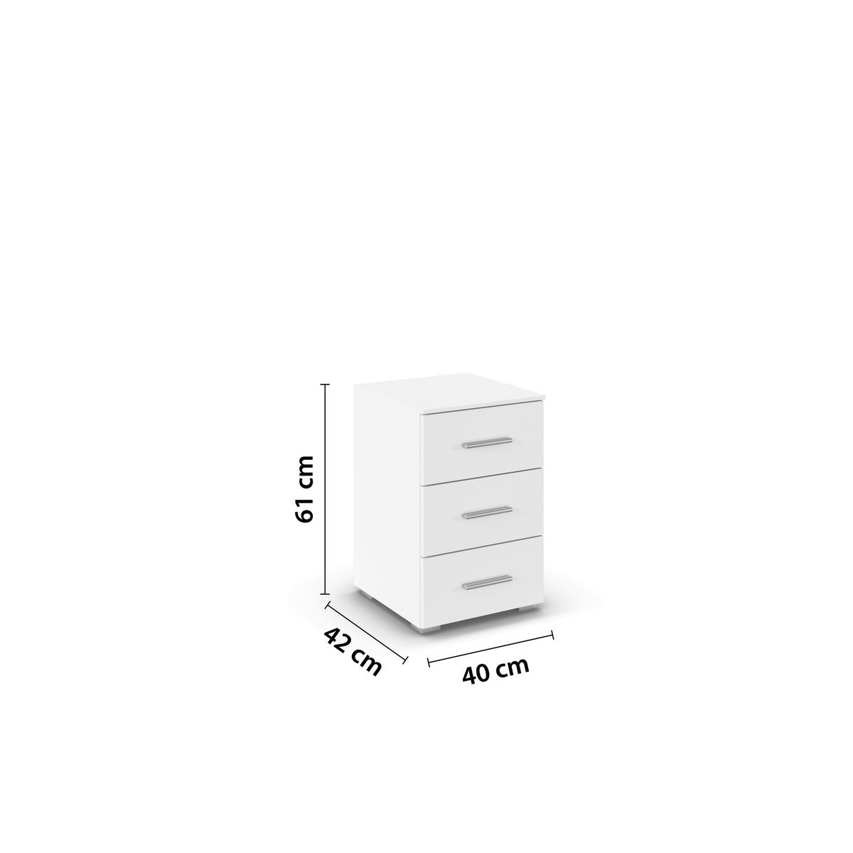 NACHTSCHRANK 40/61/42 cm  - Alufarben/Weiß, KONVENTIONELL, Holzwerkstoff/Kunststoff (40/61/42cm) - home24