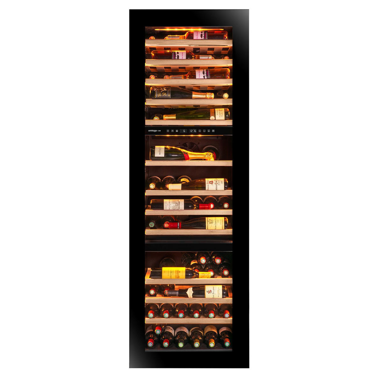 WEINKÜHLSCHRANK AVI178PLATINUM  - Schwarz, Basics, Glas/Holz (59,0/178,3/56,6cm)