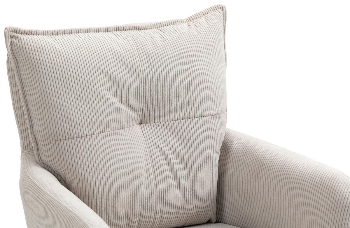 ARMLEHNSTUHL  in Eisen Cord  - Beige, Design, Textil/Metall (60/95/67cm) - Novel