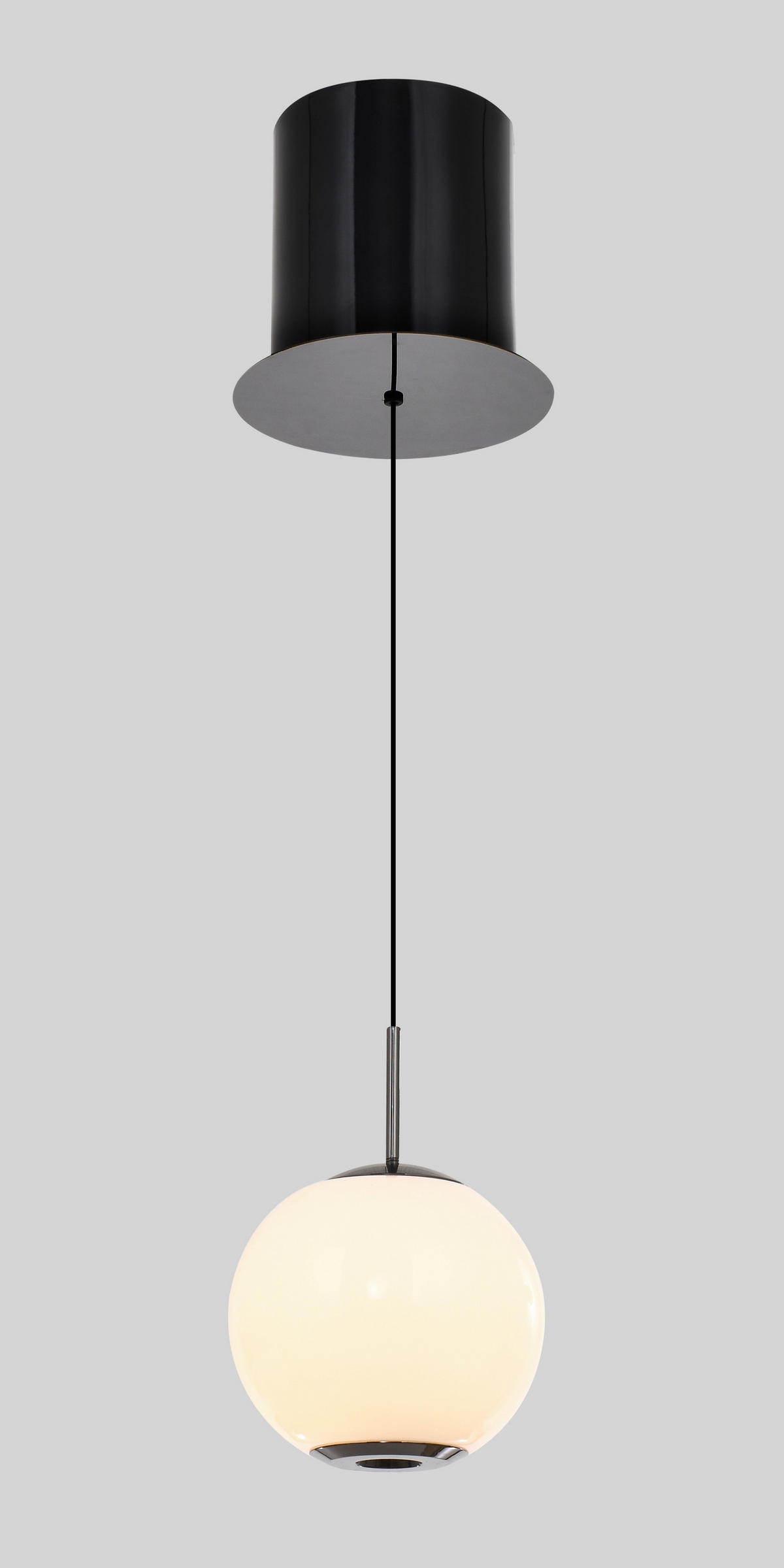 LED-HÄNGELEUCHTE Luberon 12/150/12 cm  - Schwarzchrom, Design, Glas/Kunststoff (12/150/12cm)