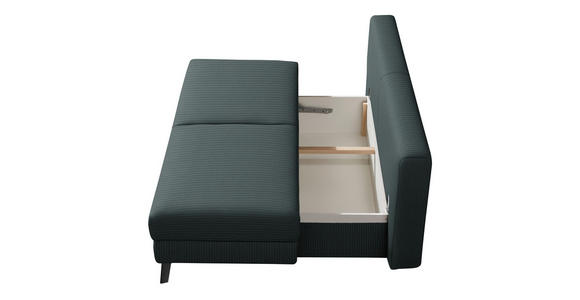 SCHLAFSOFA  in Cord Grau  - Schwarz/Grau, MODERN, Textil/Metall (194/91/90cm) - Novel