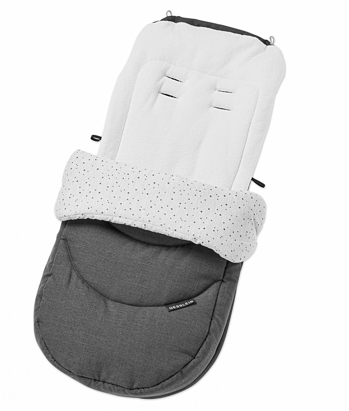 KINDERWAGENSET F4 Air+  - Dunkelgrau/Hellgrau, Basics, Textil/Metall (110/58/112cm) - Gesslein