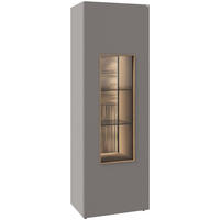 VITRINE Grau, Wildeiche  64/194/43 cm  - Wildeiche/Grau, Design, Glas/Holz (64/194/43cm) - Voglauer