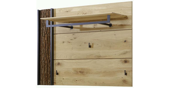 GARDEROBENPANEEL 118/87/35 cm  - Eichefarben/Anthrazit, Design, Holz/Metall (118/87/35cm) - Valnatura