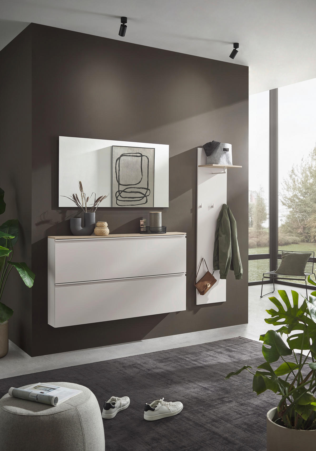 SCHUHSCHRANK Eichefarben, Kaschmir  - Kaschmir/Eichefarben, Design, Holzwerkstoff/Metall (140,1/80/19cm) - Voleo