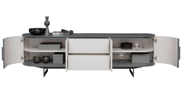 LOWBOARD 220/65/45 cm - Anthrazit/Beige, Design, Holzwerkstoff/Metall (220/65/45cm) - Ambiente