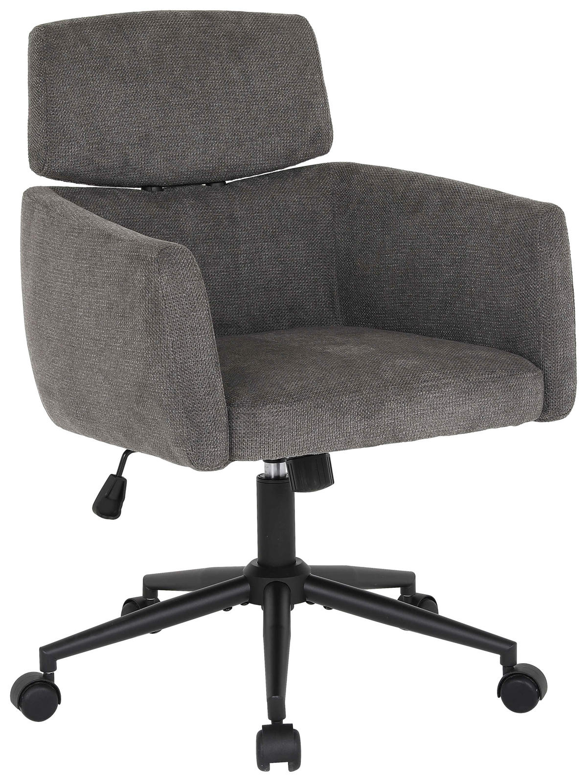 VRTLJIVI STOL les, kovina, umetna masa, tekstil siva  - siva/črna, Moderno, kovina/umetna masa (62/92/100/63cm) - MID.YOU