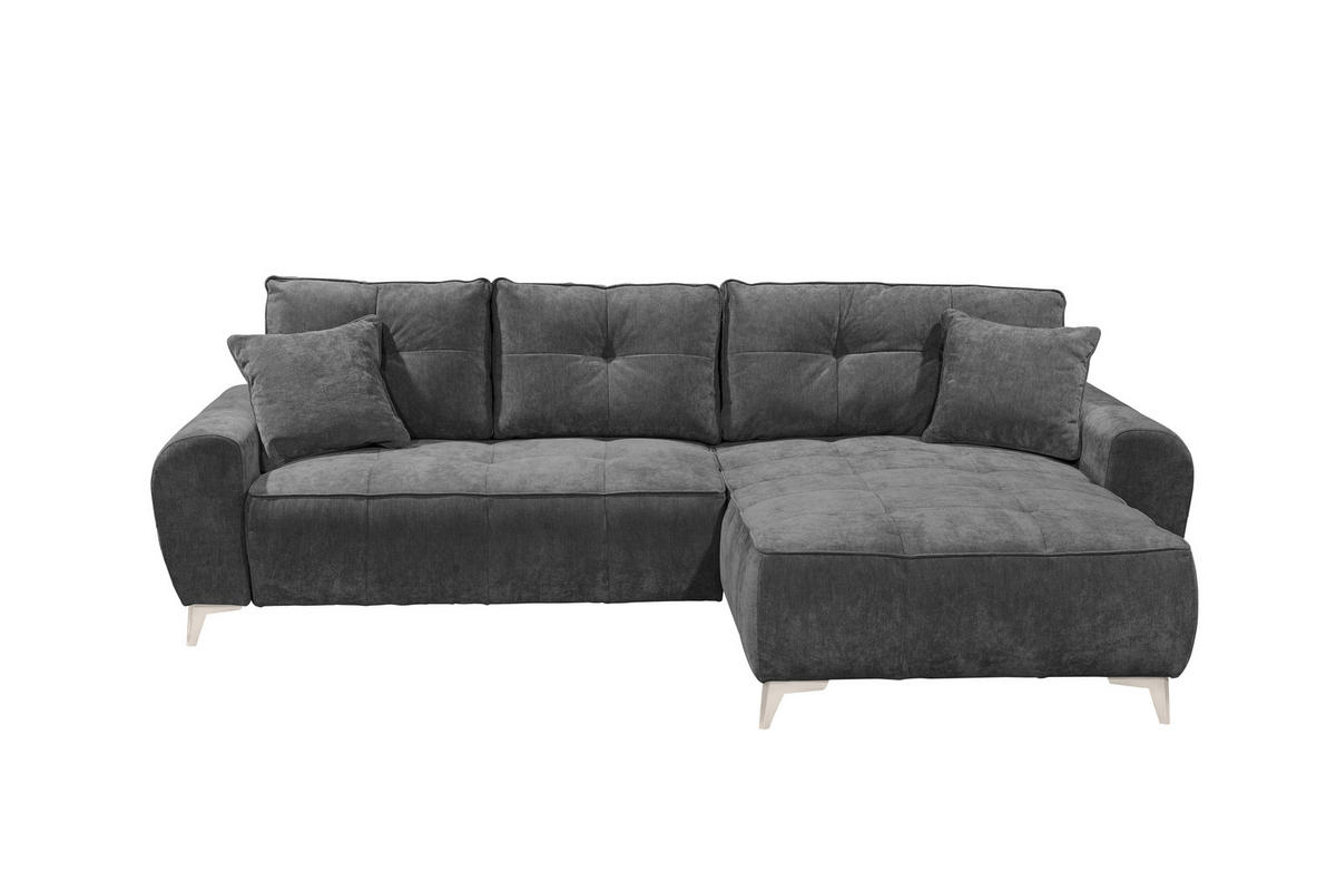 ECKSOFA Webstoff Anthrazit  - Kaschmir/Anthrazit, Modern, Kunststoff/Textil (284/191cm) - MID.YOU