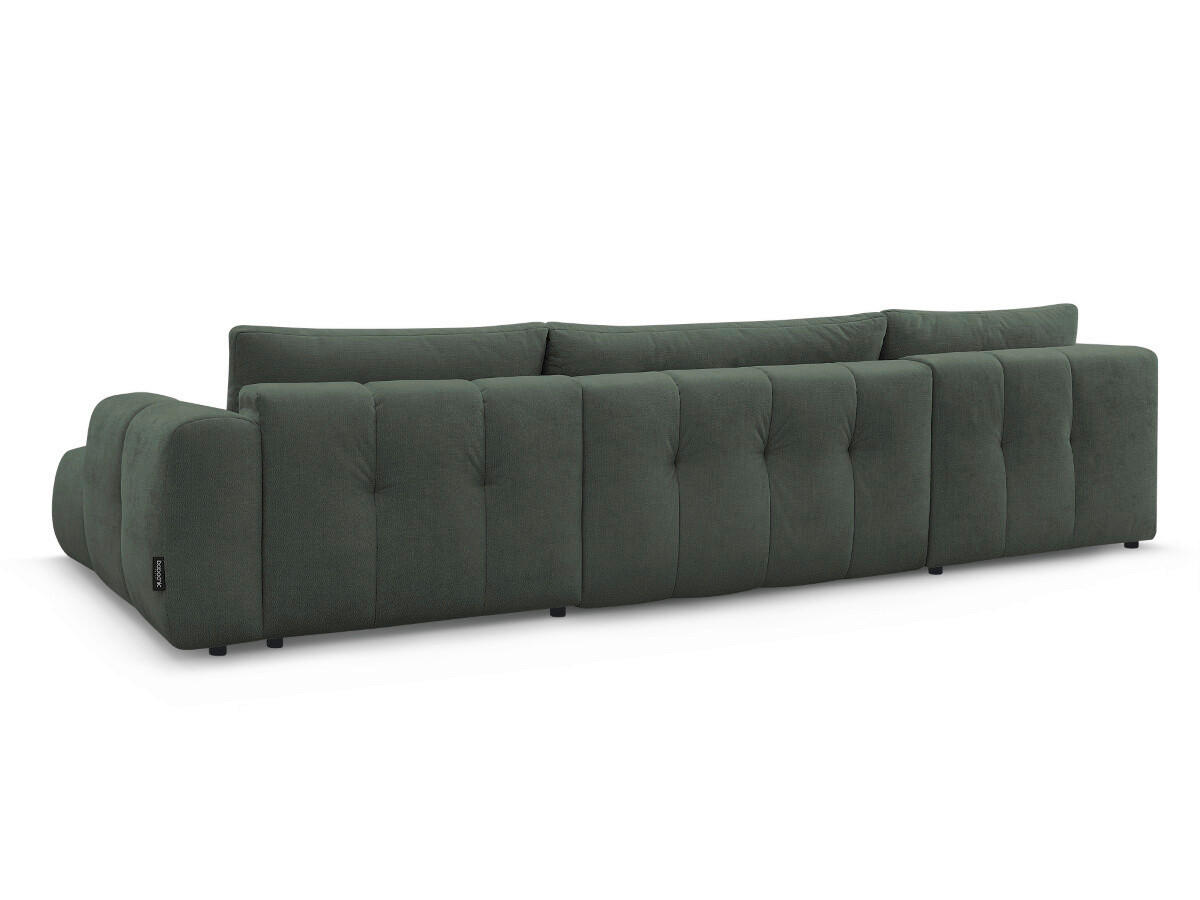 WOHNLANDSCHAFT  FUJI  Grün Leinenoptik  - Schwarz/Grün, MODERN, Kunststoff/Textil (204/377/160cm)