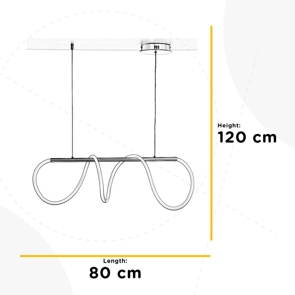 LED-HÄNGELEUCHTE 90/90/120 cm   - Silberfarben, Design, Kunststoff/Metall (90/90/120cm)