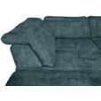 WOHNLANDSCHAFT Blau Struktur - Blau/Schwarz, KONVENTIONELL, Textil/Metall (253/357/188cm) - Carryhome