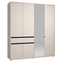 DREHTÜRENSCHRANK 6-türig Schwarz, Kaschmir  - Kaschmir/Schwarz, Basics, Glas/Holzwerkstoff (182,5/210.5/54cm) - Xora
