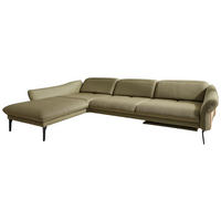 ECKSOFA in Webstoff Olivgrün  - Anthrazit/Olivgrün, Design, Holz/Textil (179/314cm) - Himolla